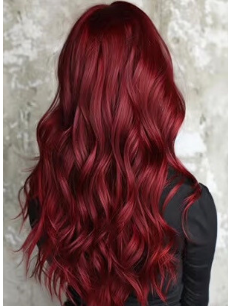 Cherry Red Straight Weave Extensions