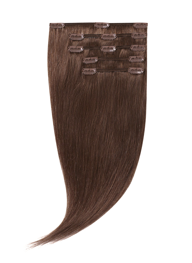 #4 Choco Brown Straight Clip In Extensions 5pcs