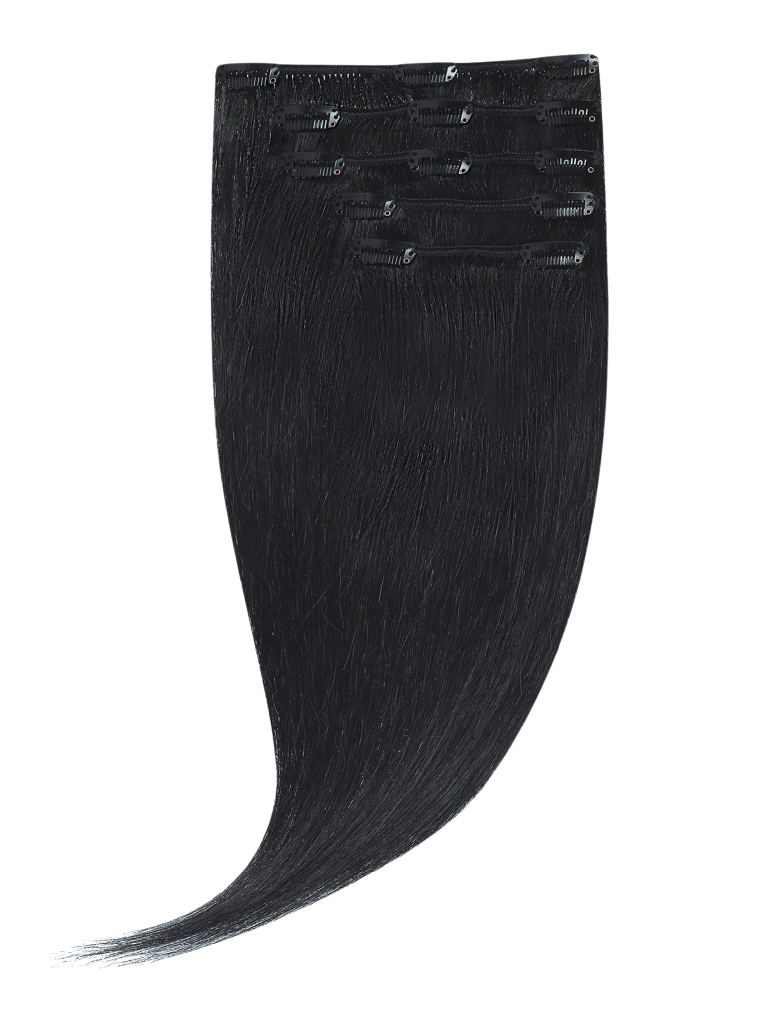 #1 Jet Black Straight Clip In Extensions 5pcs